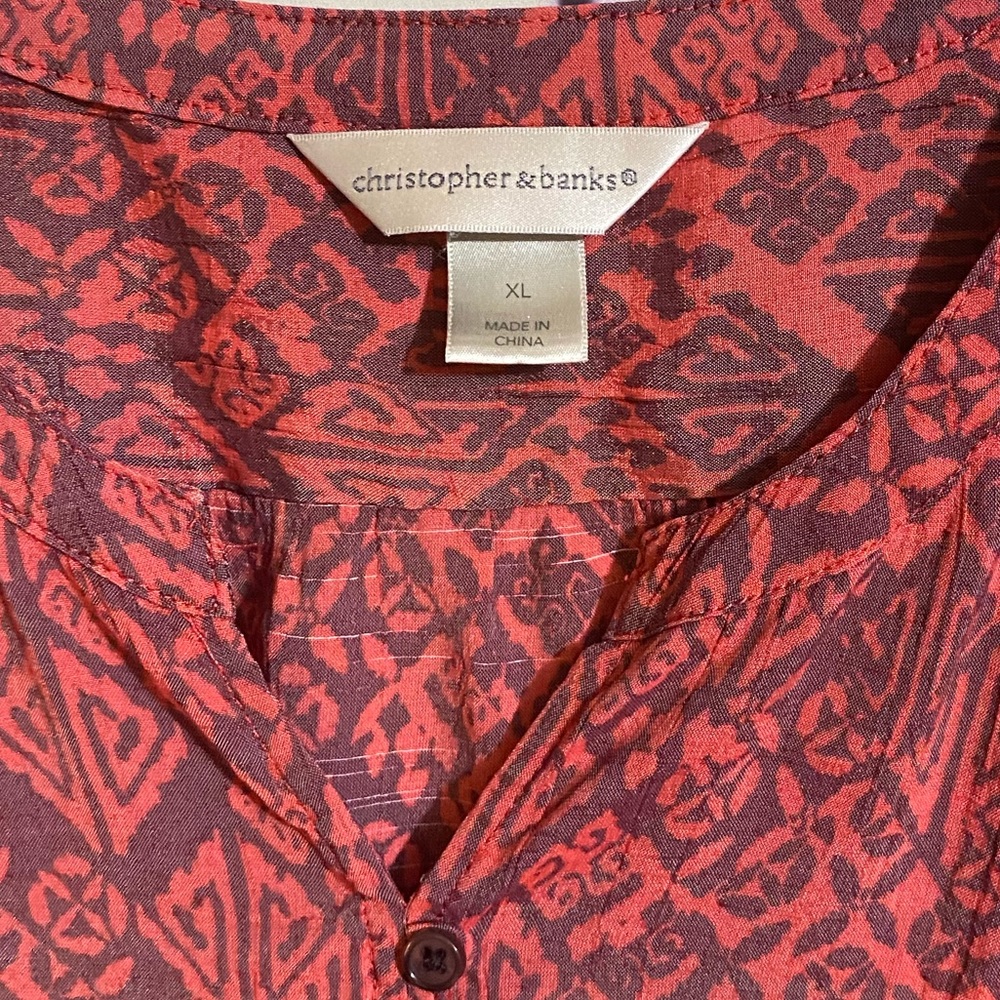 Christopher & Banks Women’s 3/4 Sleeve XL Top - Picture 4 of 4